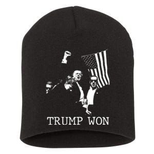 American Flag Trump Won 2024 Election Inauguration Gift Short Acrylic Beanie