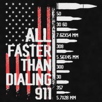 All Faster Than Dialing 911 American Flag Funny Gun Owner Ladies PosiCharge Tri-Blend Wicking Tank
