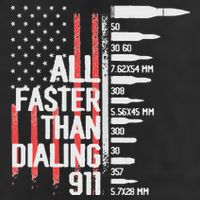 All Faster Than Dialing 911 American Flag Funny Gun Owner Cool Comfort Performance Bucket Hat