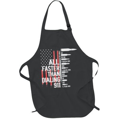 All Faster Than Dialing 911 American Flag Funny Gun Owner Apron