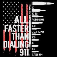 All Faster Than Dialing 911 American Flag Funny Gun Owner 16 in Basic Backpack