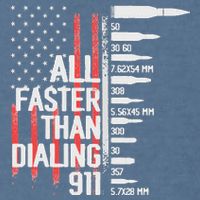 All Faster Than Dialing 911 American Flag Funny Gun Owner Garment-Dyed Sweatshirt