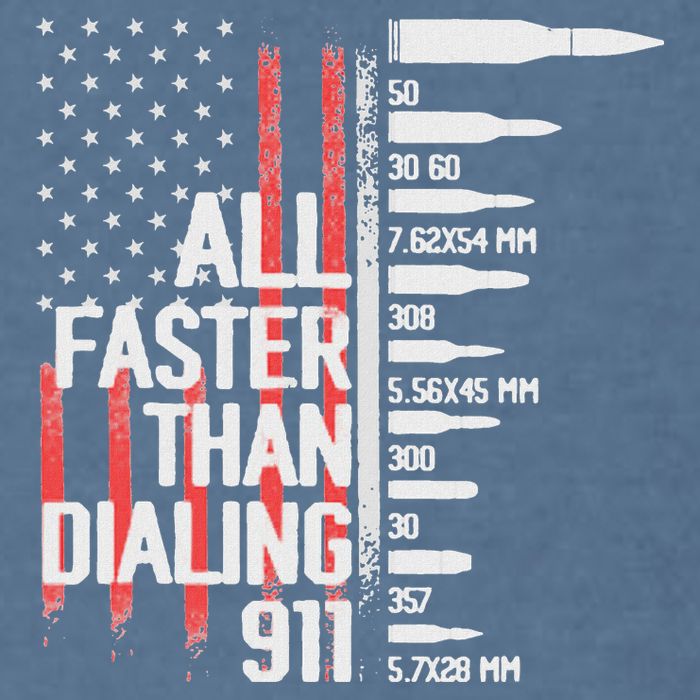 All Faster Than Dialing 911 American Flag Funny Gun Owner Garment-Dyed Sweatshirt