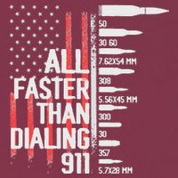 All Faster Than Dialing 911 American Flag Funny Gun Owner 16oz Travel Tumbler