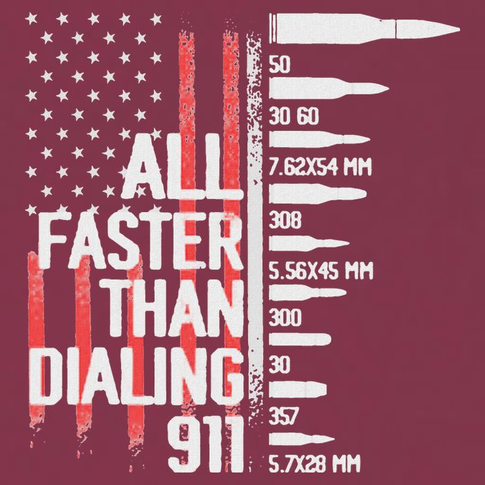 All Faster Than Dialing 911 American Flag Funny Gun Owner 16oz Travel Tumbler