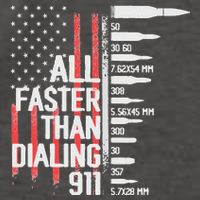 All Faster Than Dialing 911 American Flag Funny Gun Owner Vector Backpack