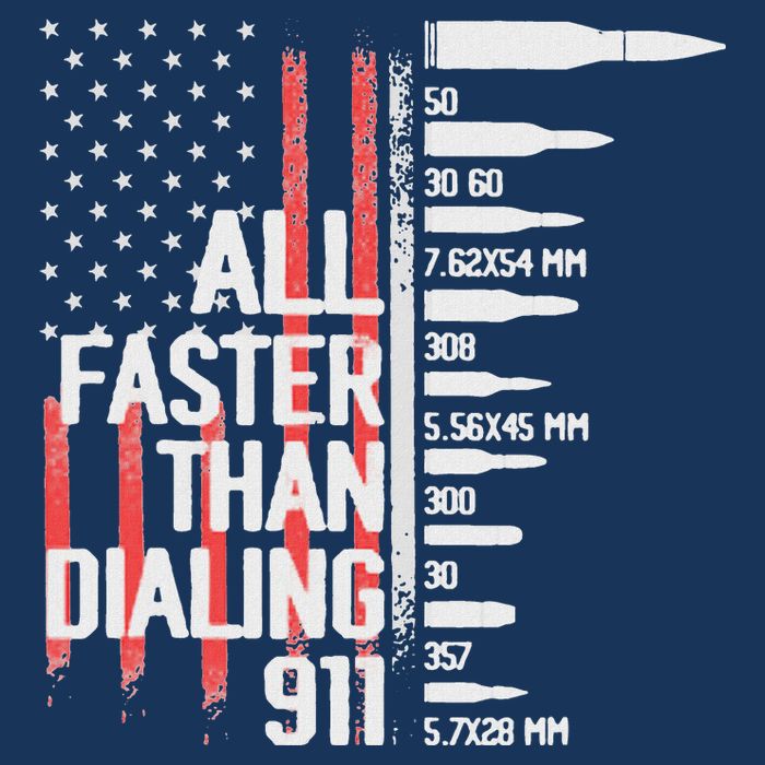 All Faster Than Dialing 911 American Flag Funny Gun Owner Infant Baby Jersey Bodysuit