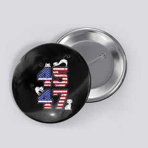 American Flag Trump 45 47 Cats Trump 2024 Button