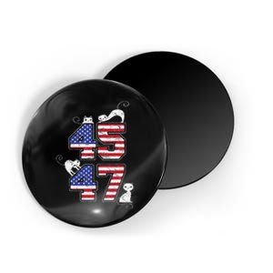 American Flag Trump 45 47 Cats Trump 2024 Magnet