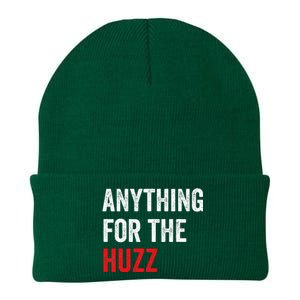 Anything For The Huzz Viral Funny Meme Brainrot Trendy Knit Cap Winter Beanie