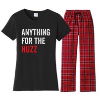 Anything For The Huzz Viral Funny Meme Brainrot Trendy Women's Flannel Pajama Set