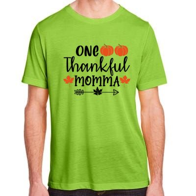 Autumn Fall Thanksgiving Graphic One Thankful Momma Meaningful Gift Adult ChromaSoft Performance T-Shirt