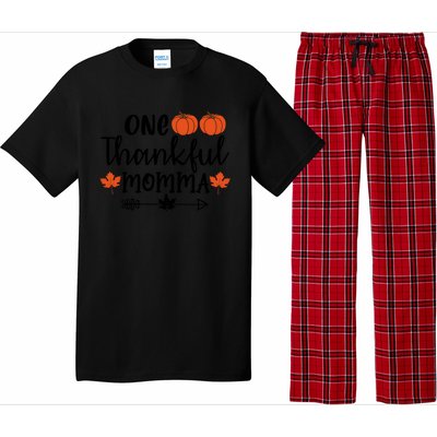 Autumn Fall Thanksgiving Graphic One Thankful Momma Meaningful Gift Pajama Set