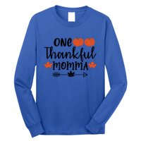 Autumn Fall Thanksgiving Graphic One Thankful Momma Meaningful Gift Long Sleeve Shirt