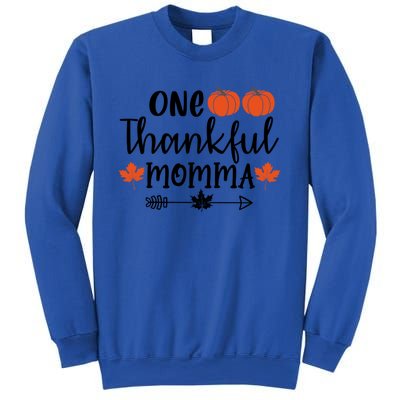 Autumn Fall Thanksgiving Graphic One Thankful Momma Meaningful Gift Sweatshirt