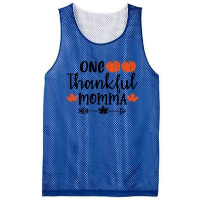 Autumn Fall Thanksgiving Graphic One Thankful Momma Meaningful Gift Mesh Reversible Basketball Jersey Tank