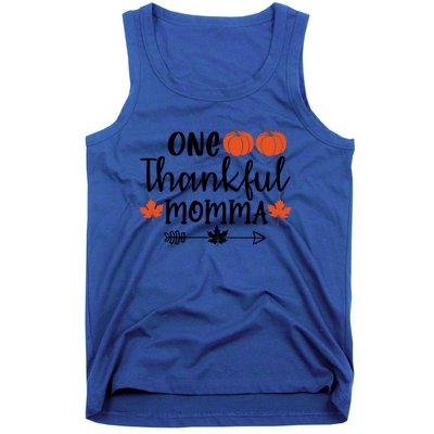 Autumn Fall Thanksgiving Graphic One Thankful Momma Meaningful Gift Tank Top