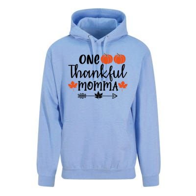 Autumn Fall Thanksgiving Graphic One Thankful Momma Meaningful Gift Unisex Surf Hoodie