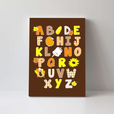 Alphabet Funny Turkey Thanksgiving Preschool Teacher Pumpkin Canvas