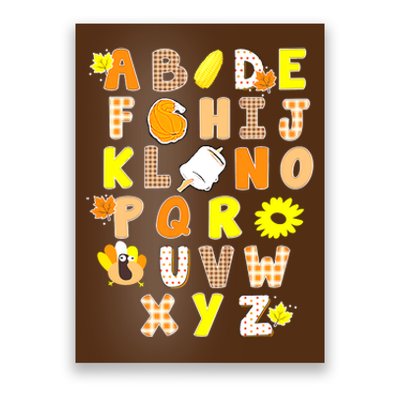 Alphabet Funny Turkey Thanksgiving Preschool Teacher Pumpkin Poster