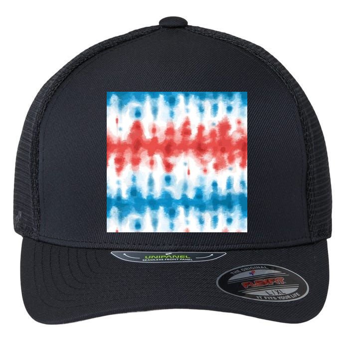 American Flag Tye Die Pattern Flexfit Unipanel Trucker Cap