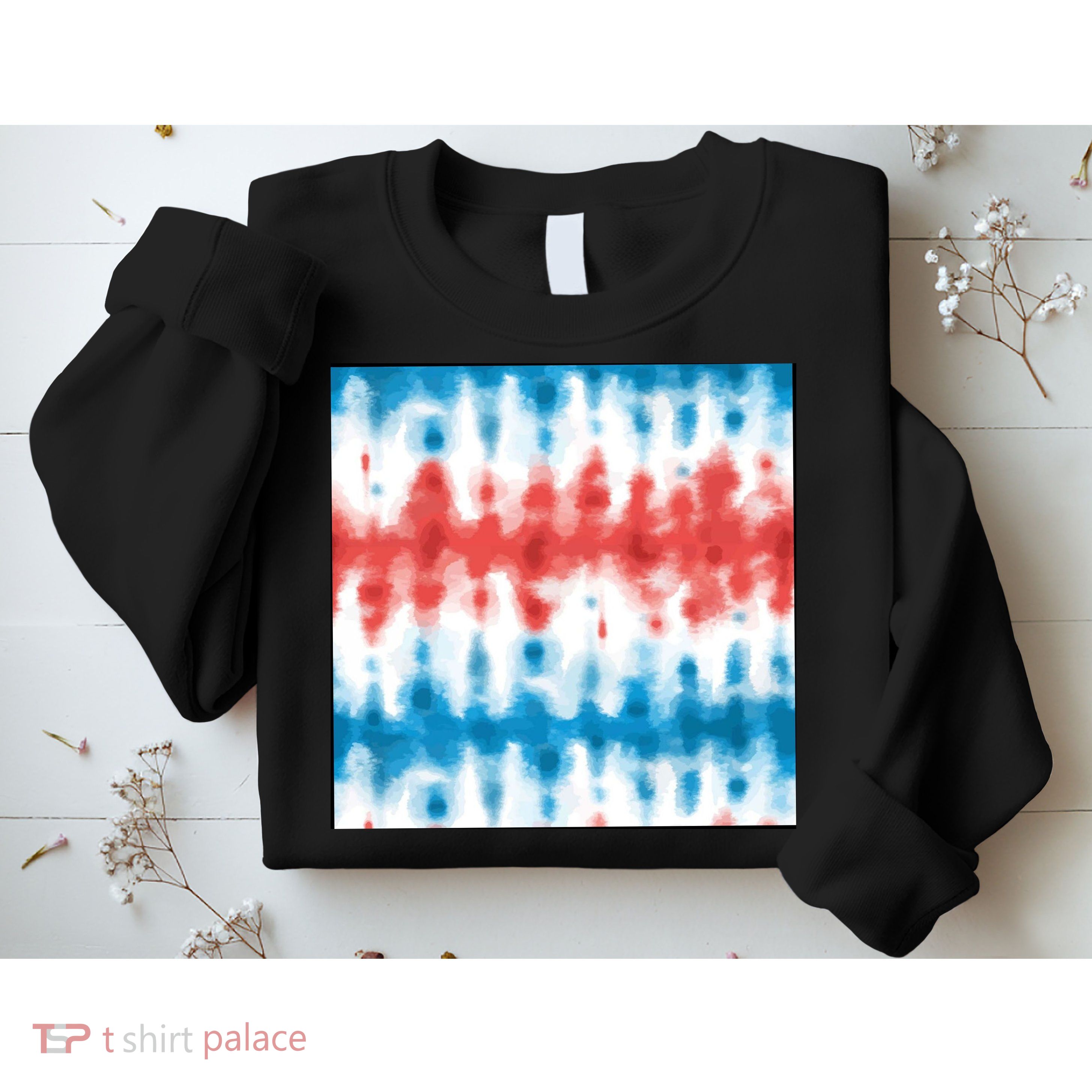 American Flag Tye Die Pattern Sweatshirt
