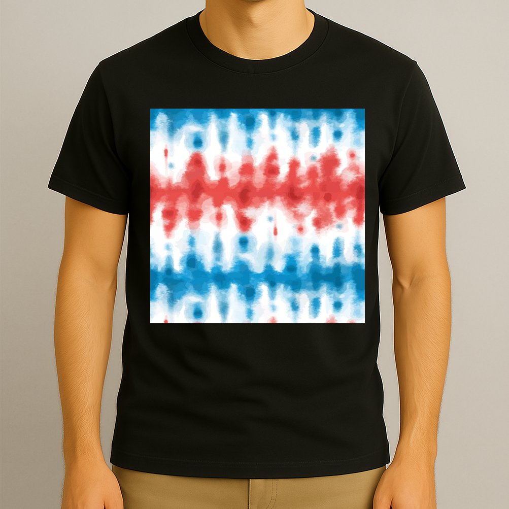 American Flag Tye Die Pattern T-Shirt