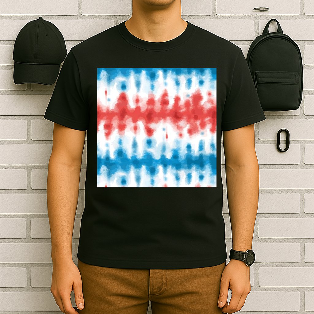 American Flag Tye Die Pattern T-Shirt