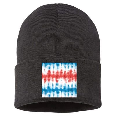 American Flag Tye Die Pattern Sustainable Knit Beanie