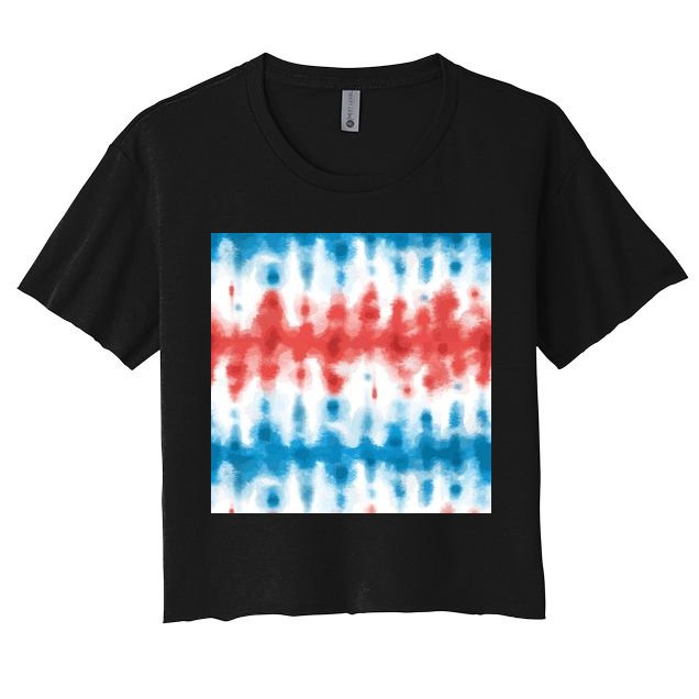 American Flag Tye Die Pattern Crop Top