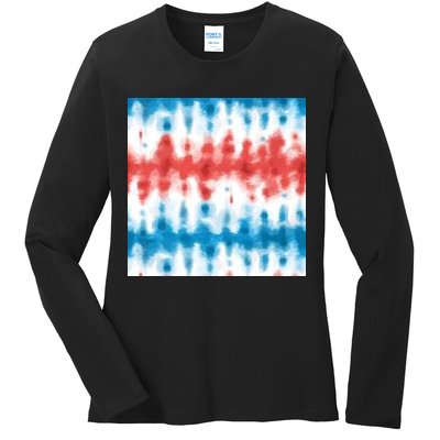 American Flag Tye Die Pattern Ladies Long Sleeve Shirt