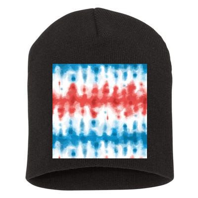 American Flag Tye Die Pattern Short Acrylic Beanie