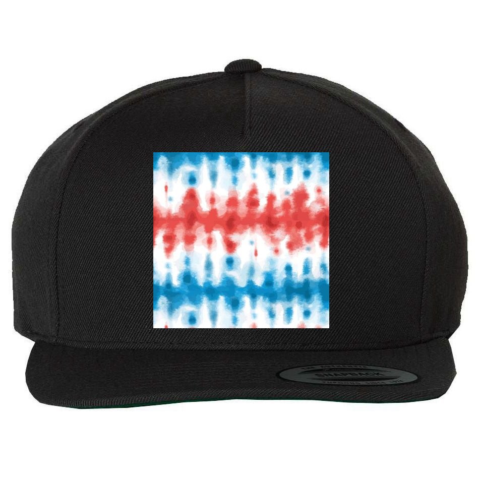 American Flag Tye Die Pattern Wool Snapback Cap