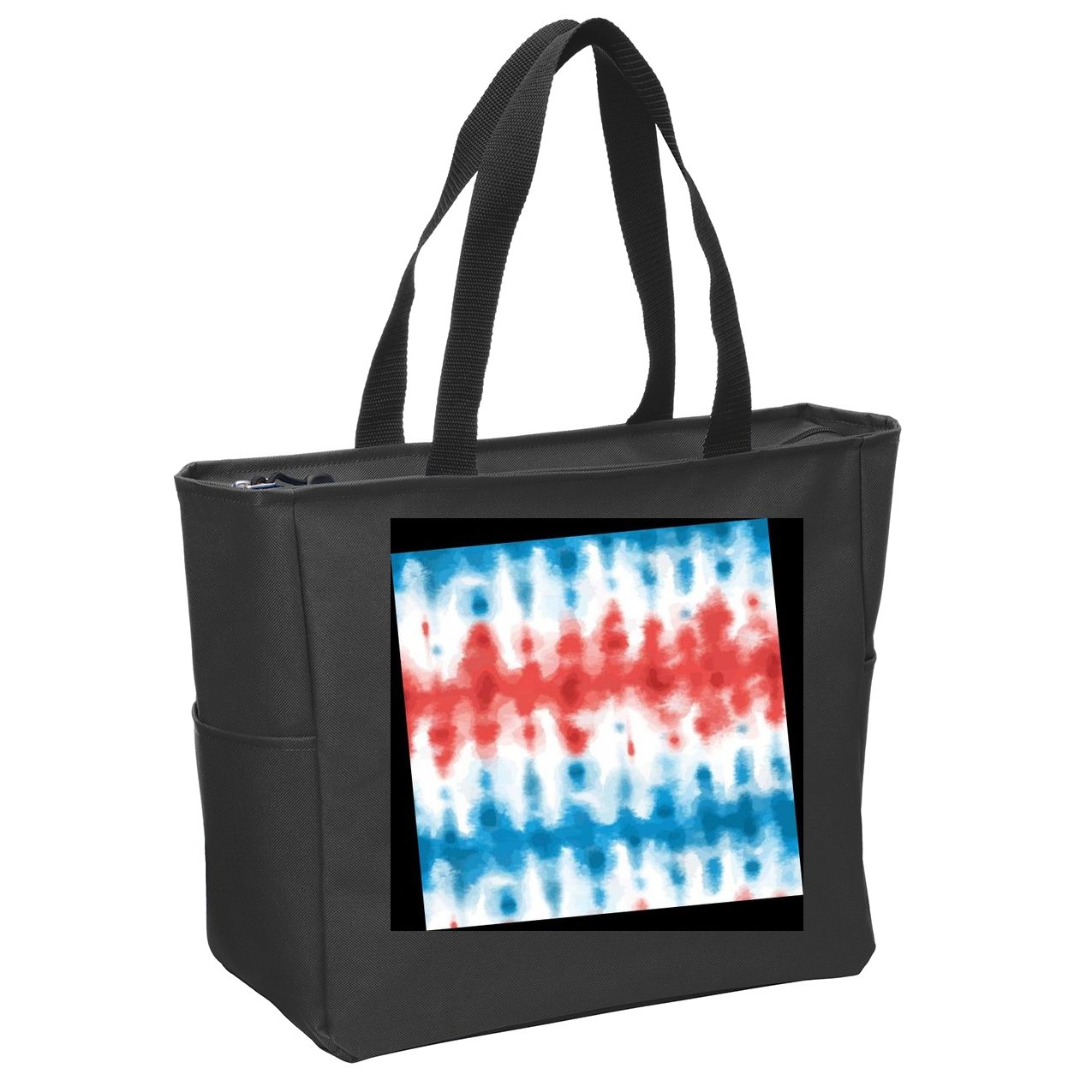 American Flag Tye Die Pattern Zip Tote Bag