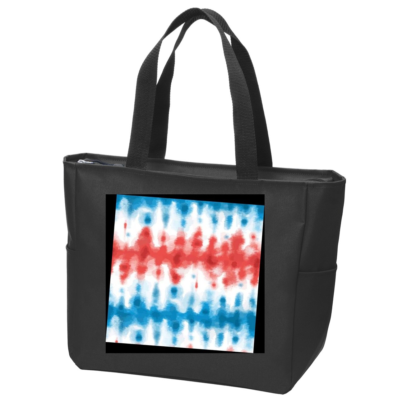 American Flag Tye Die Pattern Zip Tote Bag