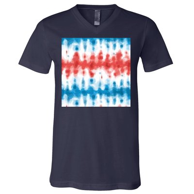 American Flag Tye Die Pattern V-Neck T-Shirt