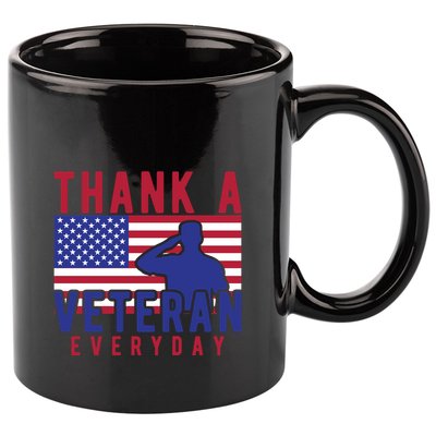 American Flag Thank A Veteran EveryDay Memorial Day Gift 11oz C Handle Ceramic Mug