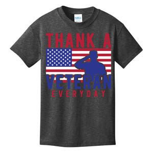 American Flag Thank A Veteran EveryDay Memorial Day Gift Kids T-Shirt