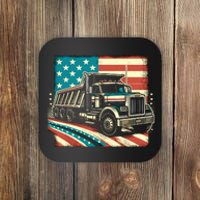 American Flag Trucker Dump Truck Driver Coaster