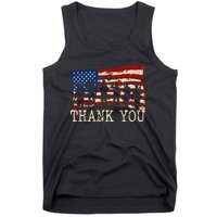 American Flag Thank You Veterans Proud Veteran Tank Top