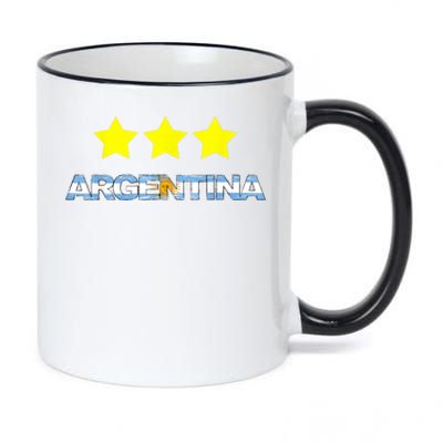 Argentina Flag Three Stars 11oz Black Color Changing Mug