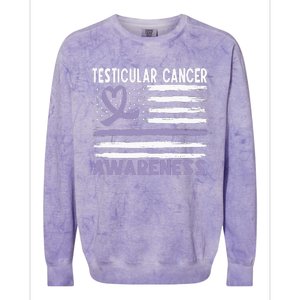 American Flag Testicular Cancer Awareness Colorblast Crewneck Sweatshirt