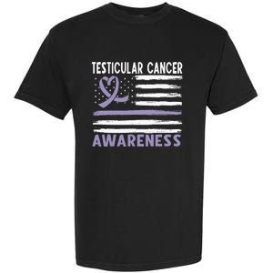 American Flag Testicular Cancer Awareness Garment-Dyed Heavyweight T-Shirt