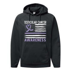 American Flag Testicular Cancer Awareness Performance Fleece Hoodie