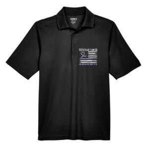 American Flag Testicular Cancer Awareness Men's Origin Performance Pique Polo