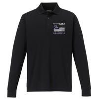 American Flag Testicular Cancer Awareness Performance Long Sleeve Polo