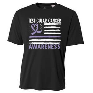 American Flag Testicular Cancer Awareness Cooling Performance Crew T-Shirt