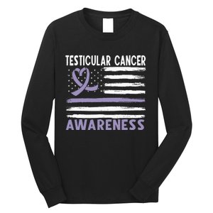 American Flag Testicular Cancer Awareness Long Sleeve Shirt