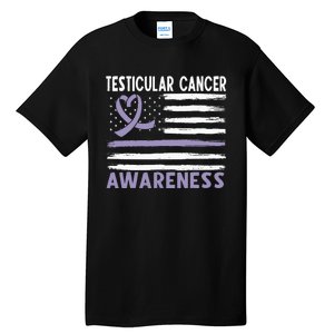 American Flag Testicular Cancer Awareness Tall T-Shirt