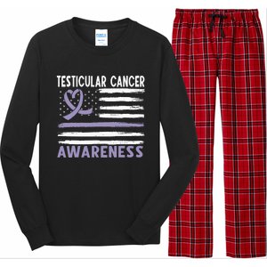 American Flag Testicular Cancer Awareness Long Sleeve Pajama Set